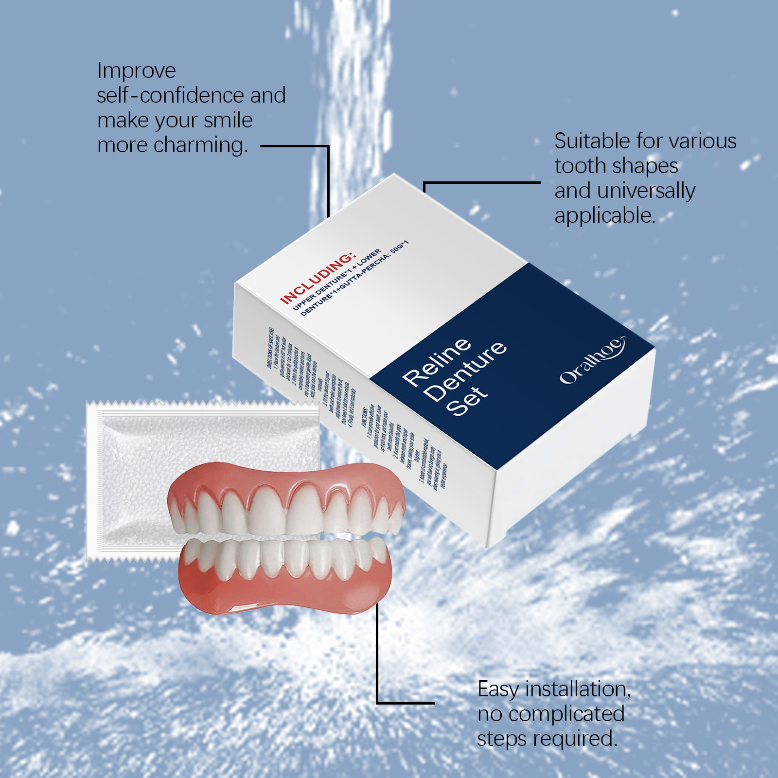 False Teeth Dentures Temporary - огляд і ціна Teeth Whitening Veneers