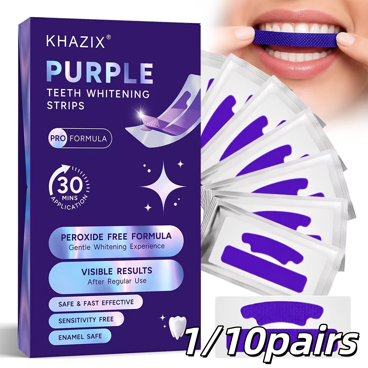 1/10pairs Purple Teeth Whiteni - огляд і ціна Teeth Whitening Street